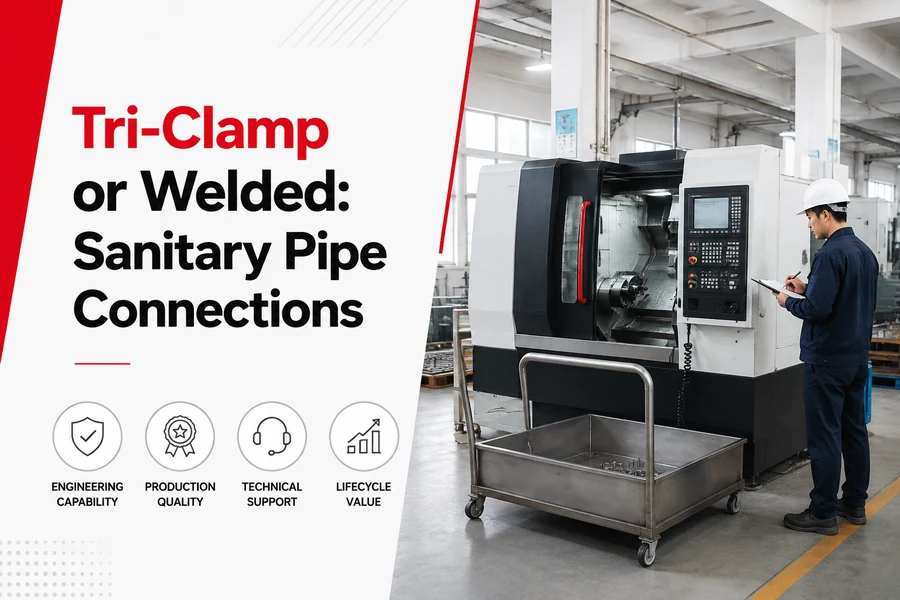 Tri Clamp promotional poster for Tri-Clamp or Welded: Sanitary Pipe Connections